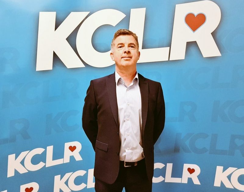 Gerry Farrell, Managing Director, Castle View Financial Services relaxed at KCLR radio station