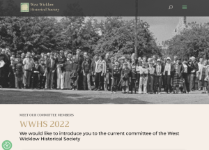 Screengrab of west wicklow historical society website page