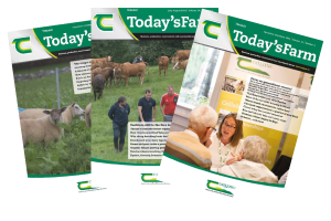 A colloage of three Todays Farm covers from July to December 2025